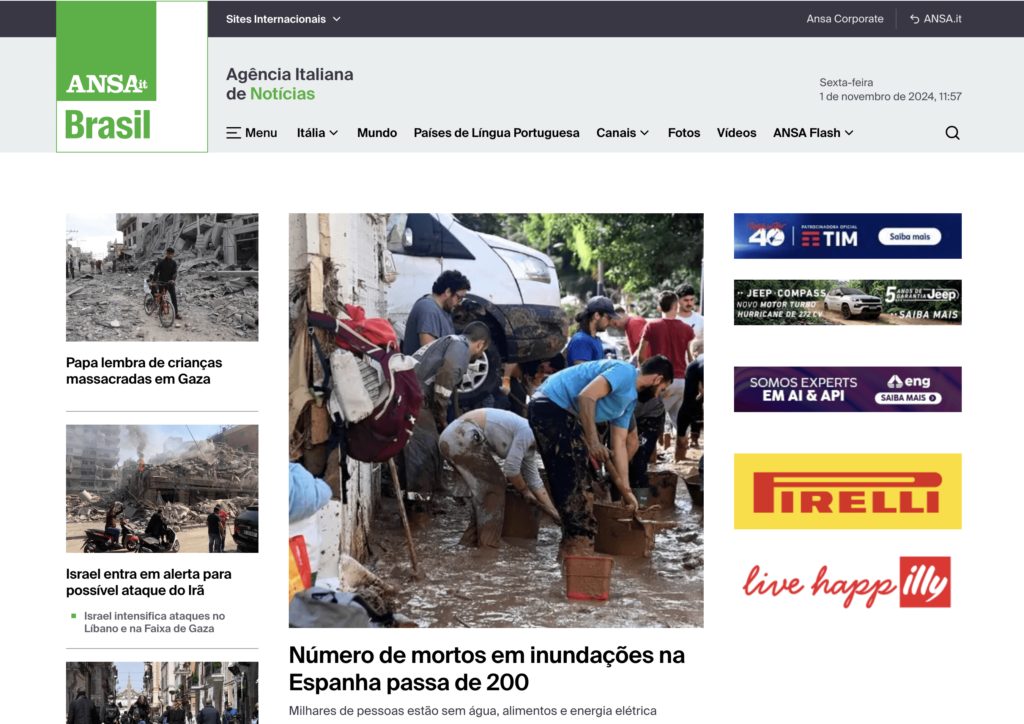 Fonte de notícias sobre a Itália