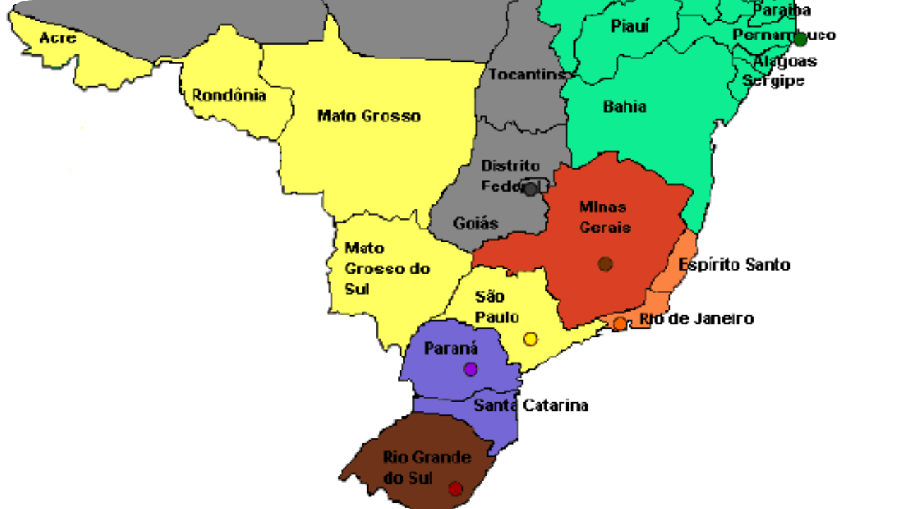 Consular District Map Brazil - No BH - Embaixada e Consulados dos